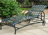 International Caravan Santa Fe Nailhead Multi-position Chaise Lounge - Hammered Verdi Gris New in Box $499