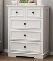 Winston Porter 5-Drawer Dresser With Elegant Arched Base And Round Metal Knobs New in Box $699