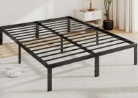 Alwyn Home Lutherville Queen 14'' Black Metal Platform Bed Frame With Steel Slat Support, No Box Spring Needed New in Box $399