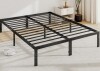 Alwyn Home Lutherville Queen 14'' Black Metal Platform Bed Frame With Steel Slat Support, No Box Spring Needed in Box $399