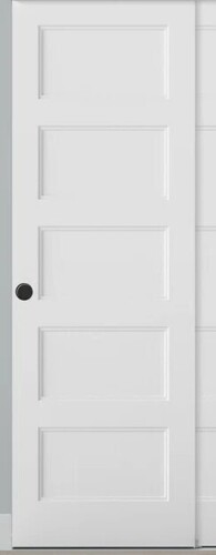 Jubest 30": x 80" Flat 5-Panel Smooth White Primed Molded Sliding Closet Door New in Box $299