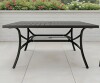 Lark Manor Mariana 60" W Square Metal Outdoor Dining Table with Umbrella Hole New In Box $599