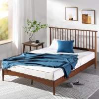 Zinus Linda Mid Century Wood Platform Bed Frame/Solid Wood Foundation/Wood Slat Support/No Box Spring Needed/Easy Assembly, Queen New in Box $599