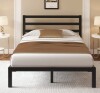 Ebern Designs Queen Elegant Metal Bed Frame with Classic Headboard, Under-Bed Storage, Easy Assembly, Black New Open Box $399