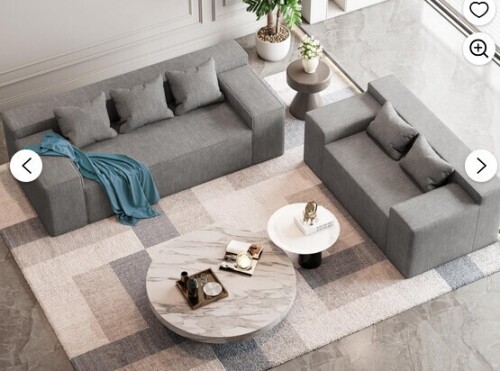STS Sofa and Loveseat 2 piece Set With Pillows No Assembly Needed, Cat Scratch Resistant in Gray New $999