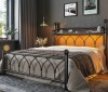 Snhomee King Size LED Metal Bed Frame with Headboard, Charging Station, Storage Shelf, Noise-Free Design, and 882lb Weight Capacity-Black New in Box $499