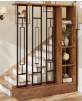 George Oliver 70.9" Wall Room Divider With Display Shelves, Modern Freestanding Room Divider Screen With Sturdy Base, Wall Partition New in Box $499