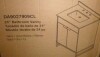 COSMO LIVING Leona (24" W x 22" D x 38" H) Single Sink Bath Vanity in Navy Blue with Gold Metal Legs and with White Engineered Stone Composite Top, New in Box $699 - 2