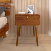 George Oliver Alden Solid Wood 1-Drawer Nightstand, Caramel, New in Box $399