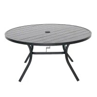 Anmutig 58" Black Round Metal Outdoor Dining Table, New in Box $399