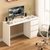 Ebern Designs Computer Desk with Drawers, Wood Work Desk, Home Office PC Desk, White, New Shelf Pull $399