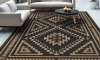 KUETH 5' x 8' Outdoor Rug Waterproof for Patio Carpet Plastic Reversible Straw Outdoor Rug for Camping Picnic Geometric Mat, Black & Brown Similar to Picture $199
