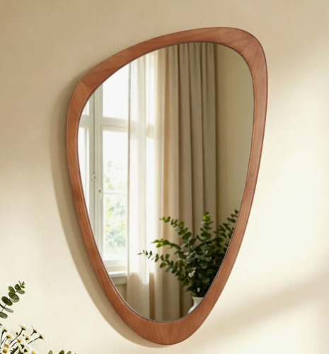 Wrought Studio&trade; Cotesfield Solid Wood Asymmetrical Accent Mirror, 19" x 30" New In Box $199