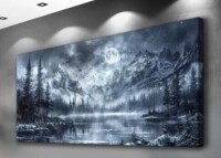 Millwood Pines Canvas Wall Decor For Living Room Large Wall Art For Bedroom Office Decoration Black $199