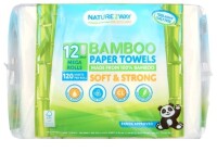 Naturezway Bamboo Paper Towels, 120 Sheet Roll, 12 Count New