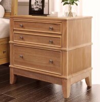 Qualler 3-Drawer Natural Nightstand (26 in. H x 27.3 in. W x 17.3 in. D) New In Box $399