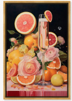 Art Remedy Grapefruit Champagne Drinks and Spirits Wall Art by Art Remedy, 36" x 48" New In Box $299