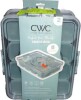 Cook With Color 2-Pack 8-Compartment Snackle Box, Charcuterie and Snack Container, Divided Serving Tray with Lids and Handle, Dishwasher Safe, Blue New In Box - 2