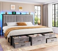 Einhomn Queen Size Bed Frame with 4 Storage New Shelf Pull $399