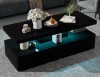 YISUFO 40" Modern Living Room Tables, LED Coffee Table with LED Lights, 2 Tier Rectangular Center Table with Large Storage, High Glossy Surface, Tea Table for Living Room, Black New Shelf Pull $299