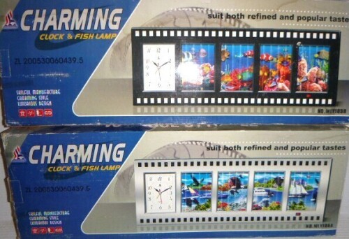 Charming Clock and Fish Lamp New In Box