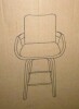George Oliver 26" Swivel Upholstered Counter Stool with Walnut-Finish Bentwood Accent New In Box $399 - 2