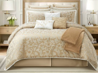 Lanco King Size Nanshing 14pc King Johnella Comforter Set Taupe $299