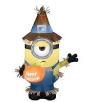 Gemmy 3' Airblown Inflatable Minion Stuart w/Thanksgiving Banner Universal / Gemmy Airblown Inflatable Hanging Minion as Ghost Universal, 3.5 ft Tall, Multicolored New In Box Assorted $199