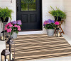 BUAGETUP Outdoor Rug 8'x 10', Tan Striped Washable Area Rug Hand-Woven Cotton Rug Indoor/Outdoor Area Rug Floor Mat for Farmhouse Living Room Bedroom Similar to Picture New $299