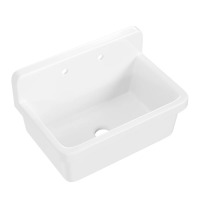 Deervalley 30" Ally Wall Mount Utility Sink, White Ceramic Farmhouse Slop Laundry Tub, New in Box $499