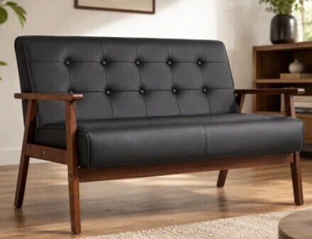 Corrigan Studio Dilkush Upholstered 50.98'' Loveseat Black New in Box $599