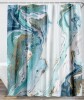 Design Art Abstract Geode Gold And Blue Marble II - Abstract Marble Marble Shower Curtain New In Box