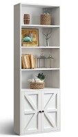 AOXUN White Composite Bookcase with Doors ( 21.9-in W x 71.3-in H x 9.3-in D ) Finished New Shelf Pull $299