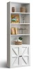 AOXUN White Composite Bookcase with Doors ( 21.9-in W x 71.3-in H x 9.3-in D ) Finished New Shelf Pull $299