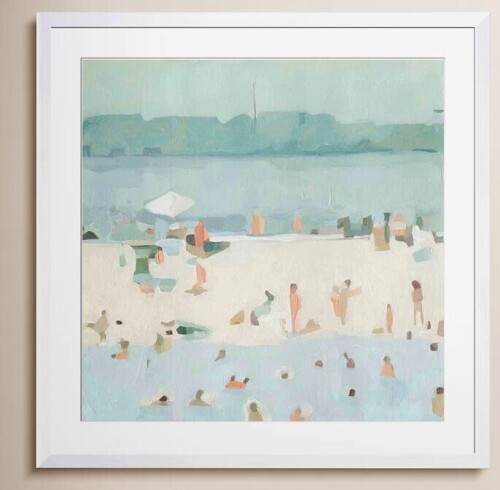 Joss & Main "Sea Glass Sandbar I" by Emma Scarvey Painting Print New In Box $299