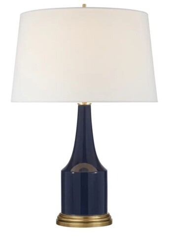 Visual Comfort Sawyer Regency Midnight Blue Porcelain Linen Shade Table Lamp Shade Sold Separately $499