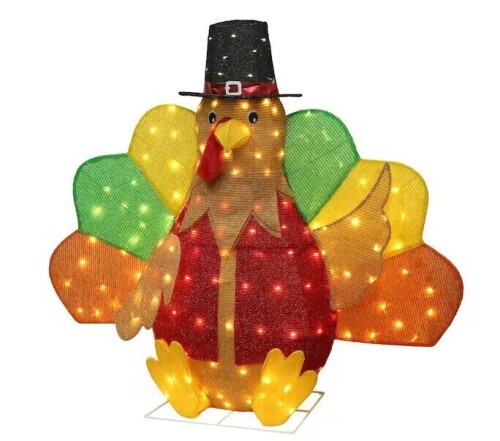 Starfree 48 in. Outdoor Christmas Turkey Fall Decoration with Warm White LED Lights New In Box $199