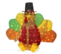 Starfree 48 in. Outdoor Christmas Turkey Fall Decoration with Warm White LED Lights New In Box $199