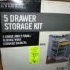 Everbilt 34.76 in. H x 17.13 in. W White Steel 5-Drawer Close Mesh Wire Basket New In Box $199 - 2