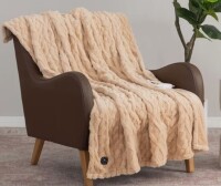 Berkshire Life 50" x 60" Heated Throw -Tan / Cream Assorted $79