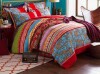 Nayoroom Bohemian Twill Geometric Shapes King Size 3-Piece Duvet Cover Set New $199