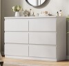 Jocoevol Modern 6 Drawer Dresser White Dresser for Bedroom, Simply Chest of Drawers, Wood Storage Dresser with Deep Drawers for Living Room Hallway Entryway, White New Open Box $299