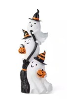 Glitzhome 21.75 in. H Halloween Resin Stacked Ghost Porch Decor New In Box $99