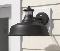 Beachcrest Home&trade; Maxwellton Motion Sensor Farmhouse Barn Light Outdoor, Dusk To Dawn Sensor Wall Sconce, Vintage Black Finish Exterior Light Fixture New In Box $299