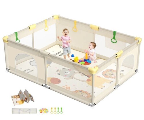 CoziBB Baby Playpen with Mat, 71" &times; 59" Extra Large Playpen for Toddler, Play Yard, Baby Fence Play & Sleep Area for Indoor & Outdoor New in Box $299
