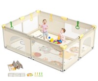CoziBB Baby Playpen with Mat, 71" &times; 59" Extra Large Playpen for Toddler, Play Yard, Baby Fence Play & Sleep Area for Indoor & Outdoor New in Box $299