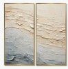 Ivy Bronx Modern Coastal Beige And Grey River I - Large Coastal Ocean Wall Art, 2-Piece Set, 18" x 36" New In Box $299