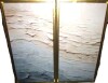 Ivy Bronx Modern Coastal Beige And Grey River I - Large Coastal Ocean Wall Art, 2-Piece Set, 18" x 36" New In Box $299 - 2