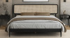 NTC Lupin Wooden Bed Frame with Headboard and Natural Rattan, Solid Oak Foundation with Silent Slats, 1000 Lb Capacity, Effortless Assembly, King - Burnt Black $499