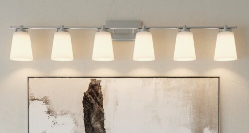 Latitude Run&reg; Ceriel 6 - Light Steel Dimmable Vanity Light New In Box $399